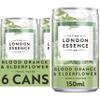 The London Essence Co. Blood Orange & Elderflower Tonic, Premium Cocktail Mixer, 150ml, Pack of 6 cans, No Artificial Colours Preservatives or Flavours, Low Calorie view 1
