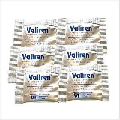 Microbial Rennet Pack of 6 sachets (6 x 1g) Use one Sachet for 100ltr of Milk