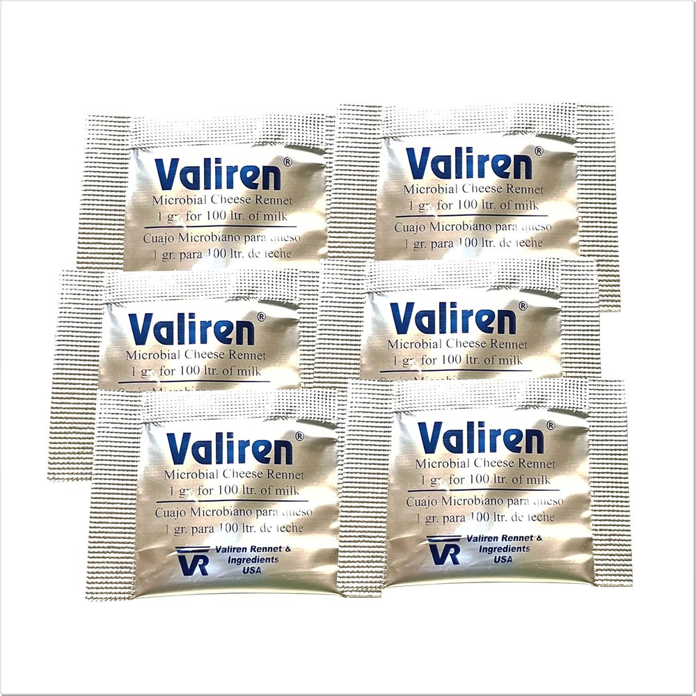 Microbial Rennet Pack of 6 sachets (6 x 1g) Use one Sachet for 100ltr of Milk