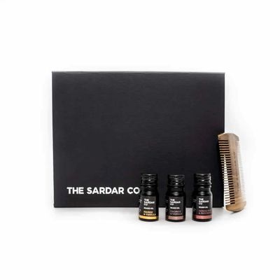 Premium Beard Care Gift Set | Sandalwood Beard Comb | x3 Premium Beard Oils |Natural & Organic | The Best Oil For Beard Growth, Conditioning & Softening