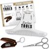 Beard trimming kit | Accessories for Beard & Barber Mustache, Contour marker comb + Beard scissors + Foldable key ring comb view 1