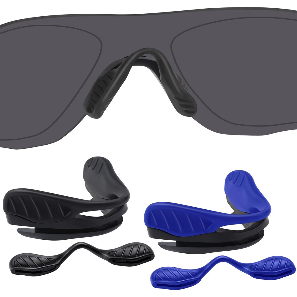 BlazerBuck Replacement Nose Piece Pads for Oakley EV Zero Series Sunglasses - Black + Blue