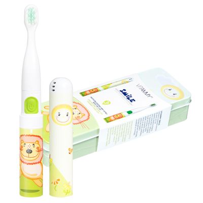 VITAMMY Smile Kids Sonic Toothbrush (Green-Lion) Available in 4 Different Animal Patterns & Colours for Children Aged 3yrs +