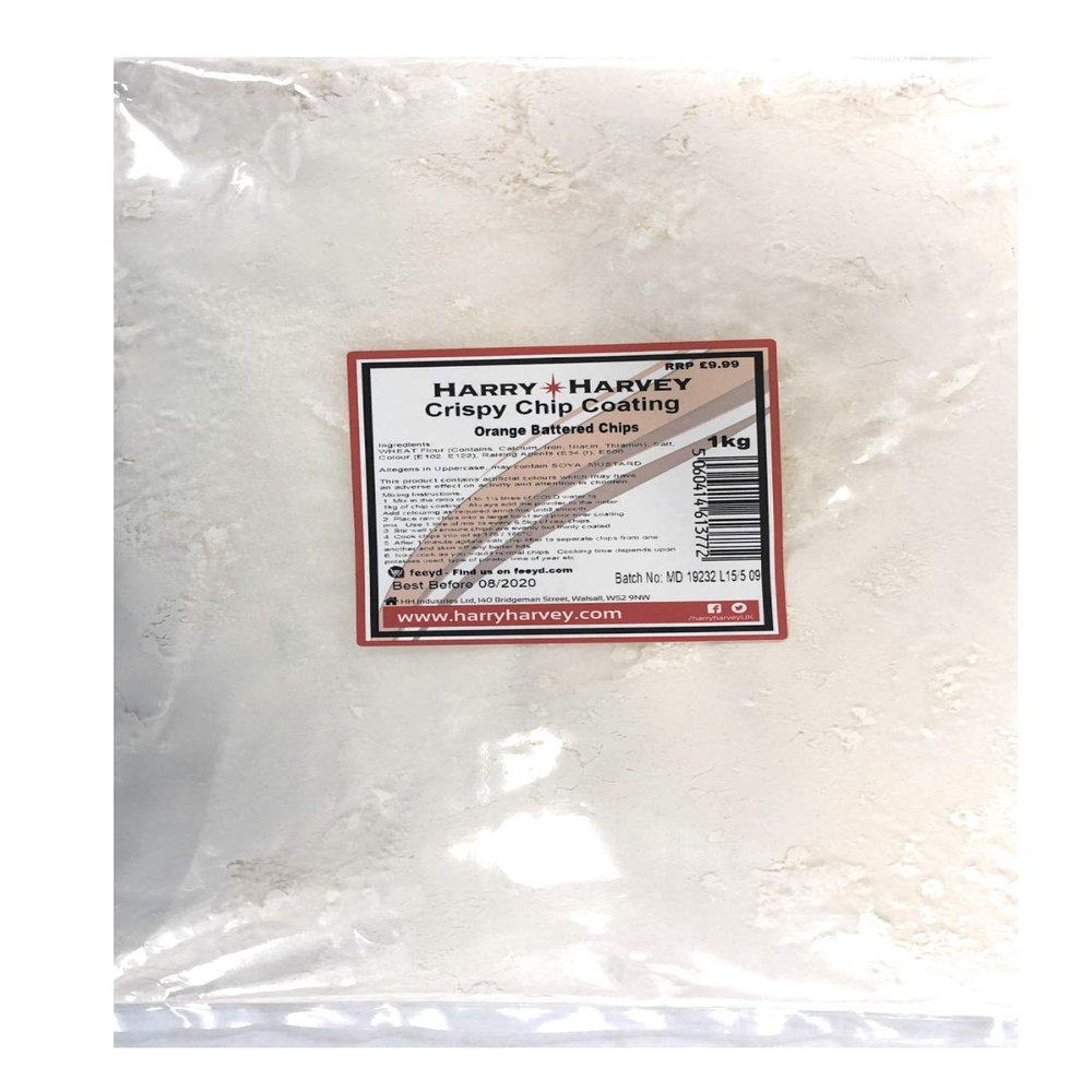 1kg Harry Harvey Crispy Chip Coating, to make Famous Orange Battered Chips from The Midlands
