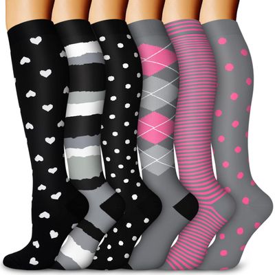 Aoliks 6 Pairs Compression Socks for Women and Men, Support Knee High Socks for Nurses,Athletic,Flying