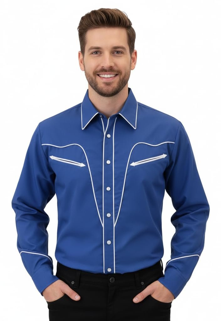 thecostumebase Seth Superbad Shirt Costume Movie Adult Cowboy Super Bad Jonah Hill (L) Blue