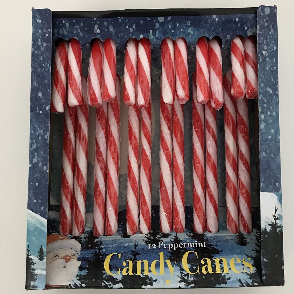 12 Peppermint Flavour Candy Canes / Christmas Decorations
