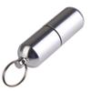 8.5CM Large Pill Cases for Outdoor Travel Delicate Aluminum Waterproof Medicine Box Drug Capsule Cartridge Pillcase Keychain FB,Blue view 1
