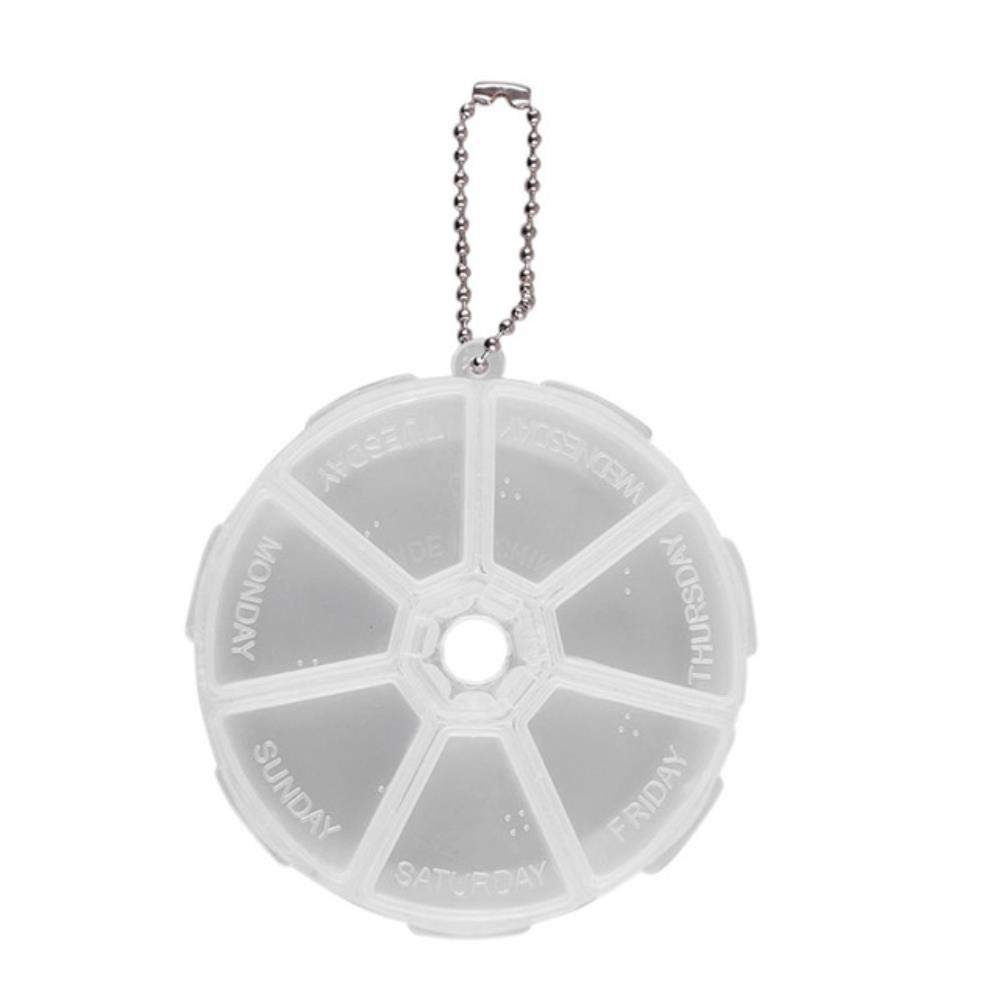 4 Grids Transparent Plastic Pill Medicine Box Tablet Pillbox Beads Jewelry Cases Pill Cases Container Health Care Tool,7 Grids White,Medium