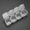 4 Grids Transparent Plastic Pill Medicine Box Tablet Pillbox Beads Jewelry Cases Pill Cases Container Health Care Tool,4 Grids White,Medium view 1