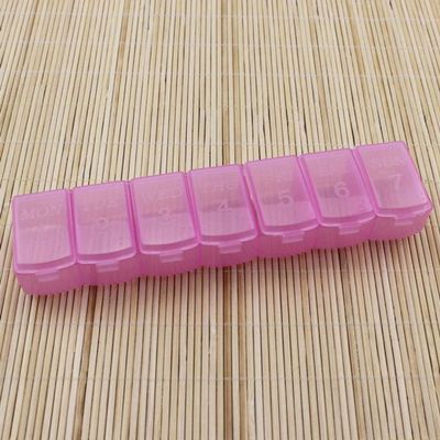 1PCS 3 Colors 7 Days Weekly Tablet Pill Medicine Box Holder Storage Organizer Container Case Pill Box Splitters,Pink