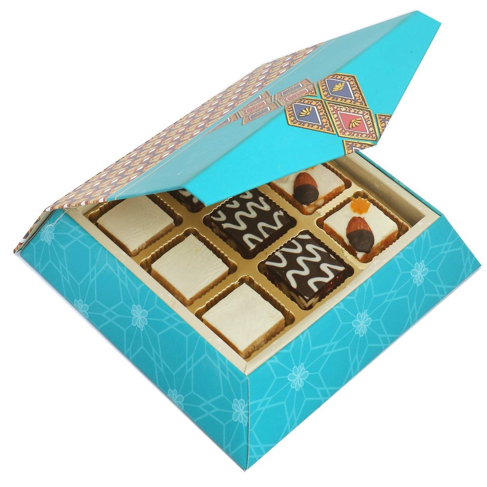Ghasitaram Gifts Diwali Gifts Diwali Sweet - 9 pcs Assorted Choco Dryfruit Bites SQ Box