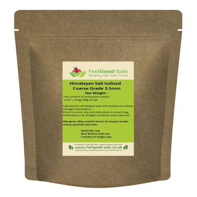 1kg Iodized Pink Himalayan Rose Salt Iodised Coarse Grade 3-5 mm (1kg - bag)