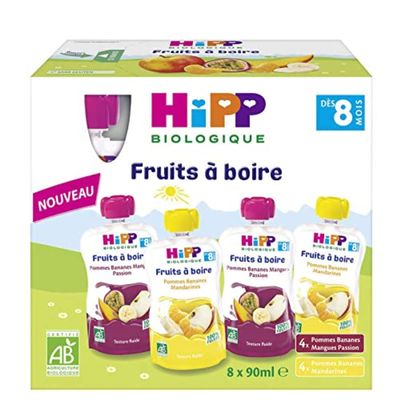 HiPP Drinking Fruit from 8 Months Organic 8 Gourds of 90ml