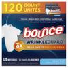 Bounce WrinkleGuard Mega Dryer Sheets, Fabric Softener and Wrinkle Releaser Sheets, Outdoor Fresh Scent, 120 Count (Pack of 2, 60 Count Each) view 1