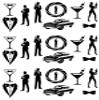 27 Stand Up Silhouette 007 James Bond Themed Edible Wafer Paper Cake Toppers Decorations view 2