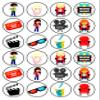 24 Movie Night Theme Theme Edible Cupcake Toppers - Disc Wafer Cake Decorations view 1