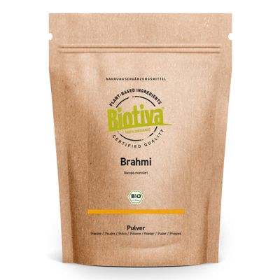 Biotiva Brahmi Powder Organic - 500g - Bacopa Monnieri - Herb of Grace - Vegan - garanteed Without additives - Packed and Controlled in Germany (DE-ECO-005)