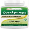 Best Naturals Cordyceps Sinensis Mycelium Mushroom Powder 750 mg 120 Veggie Capsules