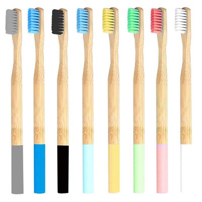 8 pcs Bamboo Toothbrushes Bamboo Charcoal Toothbrushes Natural Eco Friendly Biodegradable Organic Bamboo