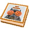 Cakeshop 7" (155 x 155mm) Square Happy Halloween Dog Pumpkin Edible Photo Cake Toppers Decorations - Precut Premium Icing Paper view 1