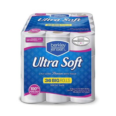 Berkley and Jensen BJsTP36PK Ultra-Soft 173-Sheet 2-Ply Premium Bath Tissue, 36 pk, small, White