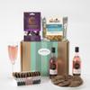 Burmont's Rose Wine & Chocolate Gift Hamper - Two Small Rose Wines, Joe & Seph's Popcorn, Cambrook Chocolate Almonds & Premium Choc Chip Biscuits - Hamper Exclusive To Burmont's view 1