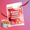 BRAVE Roasted Chickpeas: Healthy Snack, High Protein, Low Calorie - Sweet Chilli (12 x 35g Packs) view 2