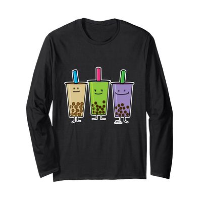 Boba tea green drink milk Taro tapioca Japan Matcha pearl Long Sleeve T-Shirt