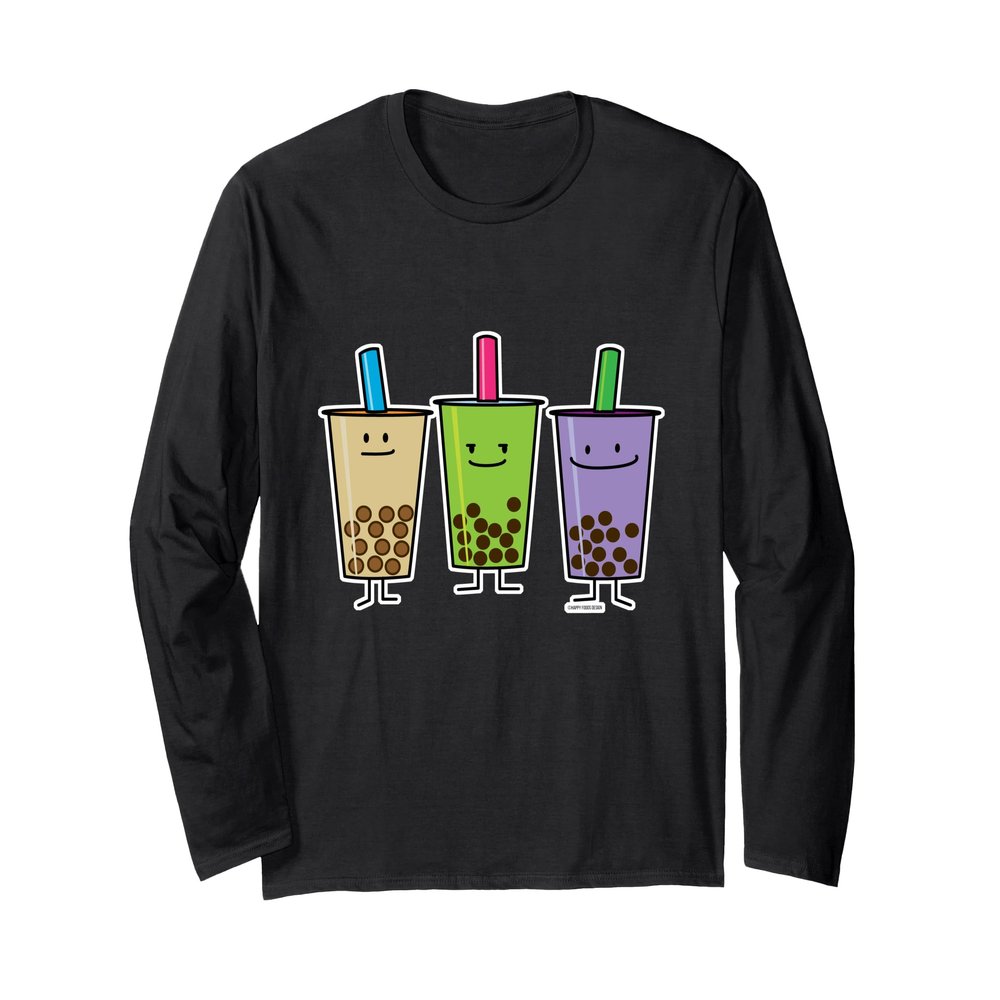 Boba tea green drink milk Taro tapioca Japan Matcha pearl Long Sleeve T-Shirt