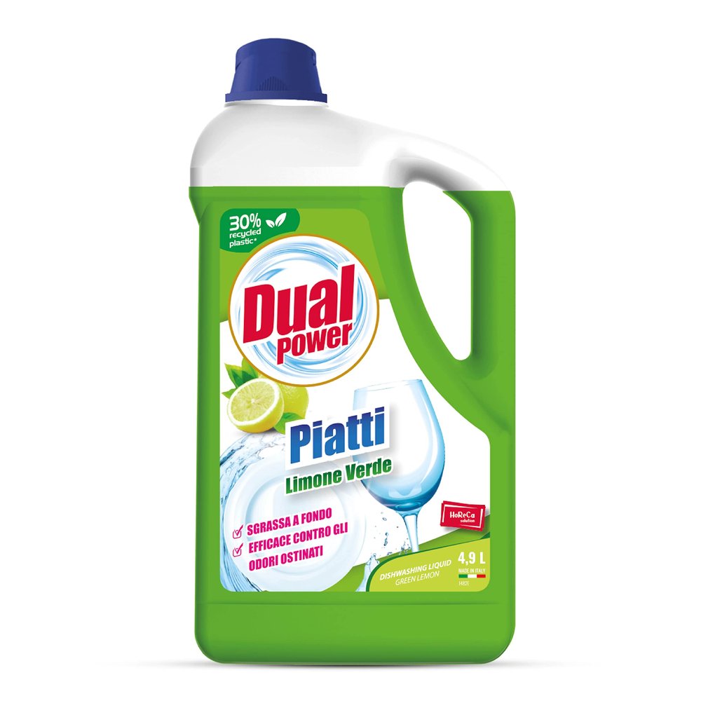 Dual Power HACCP Detergent for Manual Dishwashing - Deep degrease, Professional Fomato 4.9 Litre - Lemon Green