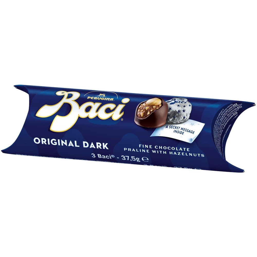 Baci Dark Chocolate Truffles with Hazelnut, Gluten Free, Tube, 37.5 g (Pack of 1)