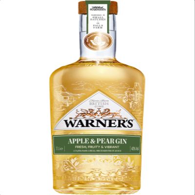 Warner's Distillery, Apple and Pear Gin 70 cl 40 Percent ABV - Fresh, Fruity and Vibrant Flavoured Gin Made w/Apple and Pear Juice and More -Gin Gifts - Suitable for Vegetarians