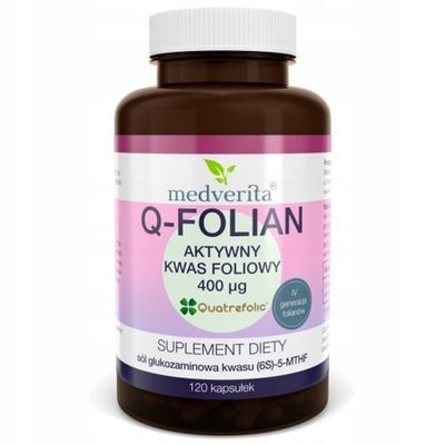 MEDVERITA Q-Folian Quatrefolic 400 mg 120 Caps | Levomefolic Acid