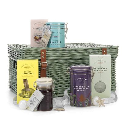 Cartwright & Butler Christmas Afternoon Tea Hamper | Festive Treats | Contains Fudge, Tea Flatbread and More | Presented in Wicker Basket | Perfect Christmas Gift - Luxury 1 Each 1.03 kg