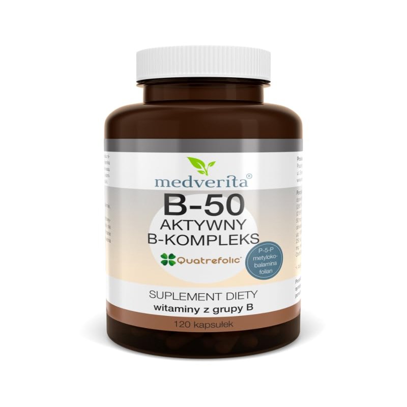 MEDVERITA B-50 Methylated B-Complex 120 Caps | Supports The Nervous System | Reduces Fatigue