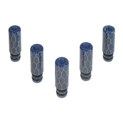Armerah Cobra Alpha Pod 510 Drip Tip eCig Mouthpiece Short/Medium Epoxy Resin 5 Pack Blue