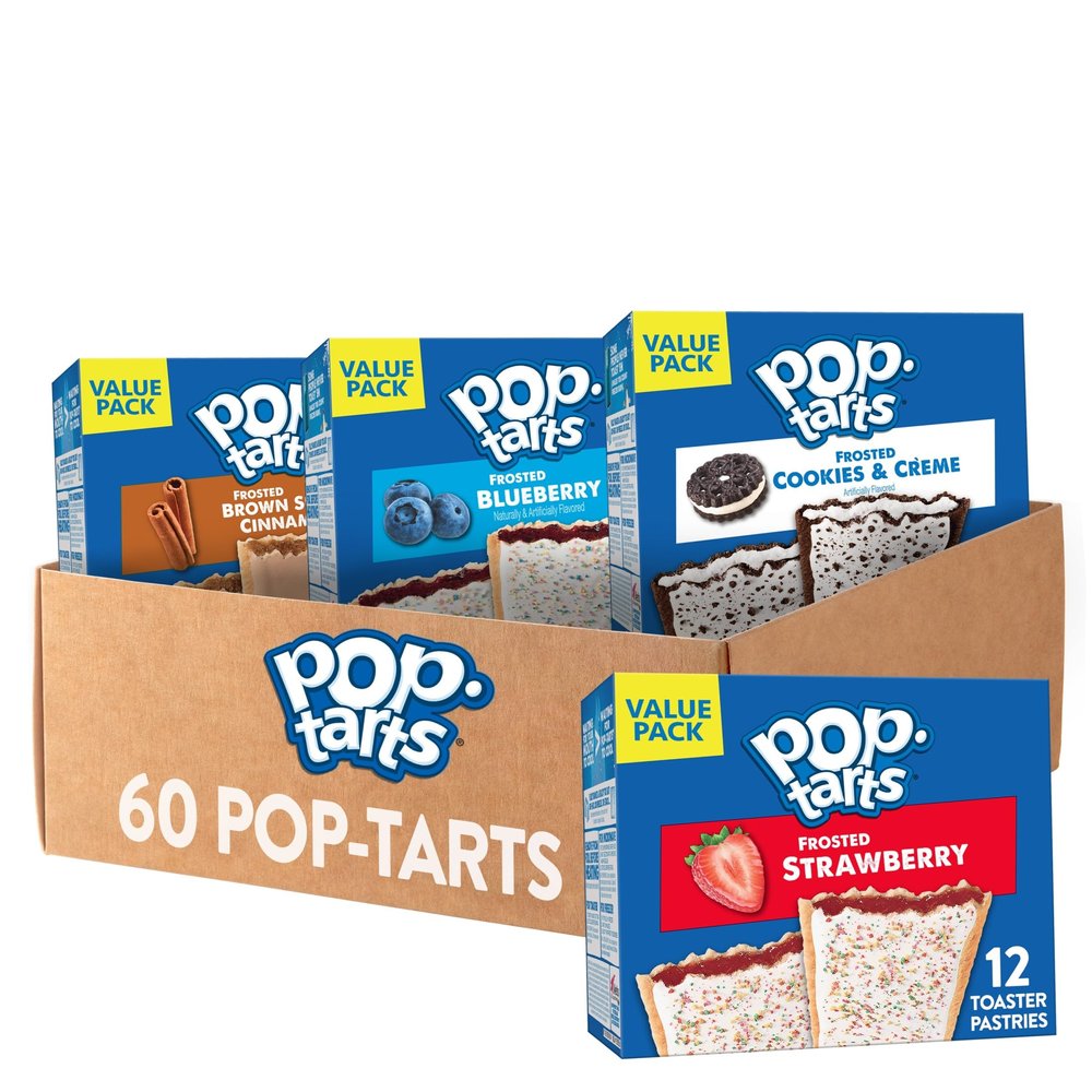 Pop-Tarts Toaster Pastries, Breakfast Foods, Kids Snacks, Variety Pack (5 Boxes, 60 Pop-Tarts)