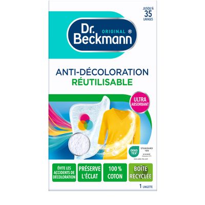Dr. Beckmann Reusable Anti-Fade Wipes - Protects against fading and maintains color brilliance - 100% cotton fiber effective up to 1 x 35 washes