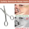 Rounded Tip Nose Hair Scissors for Men | Safe Nasal & Ear Hair Trimming Scissors, Moustache & Facial Hair Remover view 3