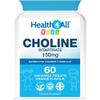 Health4All Kids Choline 150mg 60 Chewable Tablets for Children 3+, Supports Memory, Learning and Mood, Natural Vegan Orange Flavour, Sugar-Free | Made in UK (Not Gummies) view 1