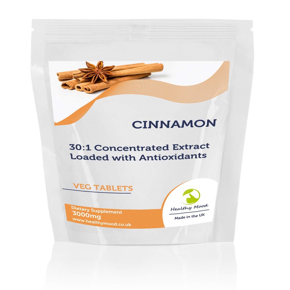 Cinnamon 180 Tablets 3000mg 30:1 Concentrated Extract Dietary Health Supplements Nutrition - Healthy Mood