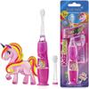 Brush-Baby - Unicorn KidzSonic Kids Electric Toothbrush, 3+ Years - DeepClean Bristles, Suction Base - Fun Design with Flashing Disco Lights - 2 x Replacement Heads & 1 x AAA Battery view 1