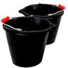 14L Black Flexible Bucket Heavy Duty Black Rubber Builders Bucket 3 Gallon 14 Litre Water Mixing Storage Strong Handle and Spout Ideal for Construction Trade, Animal Feed - Pack of 2 view 1