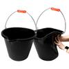 14L Black Flexible Bucket Heavy Duty Black Rubber Builders Bucket 3 Gallon 14 Litre Water Mixing Storage Strong Handle and Spout Ideal for Construction Trade, Animal Feed - Pack of 2 view 2