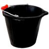 14L Black Flexible Bucket Heavy Duty Black Rubber Builders Bucket 3 Gallon 14 Litre Water Mixing Storage Strong Handle and Spout Ideal for Construction Trade, Animal Feed - Pack of 2 view 4