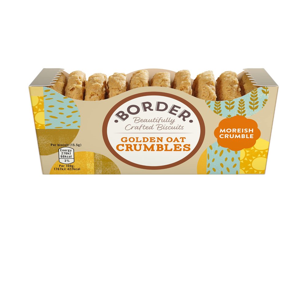 Border Biscuits - Golden Oat Crumbles - Crunchy Oat Chewy Biscuits - Delicious Oaty Biscuits for Any Occasion, 150g (Box of 6 packs)