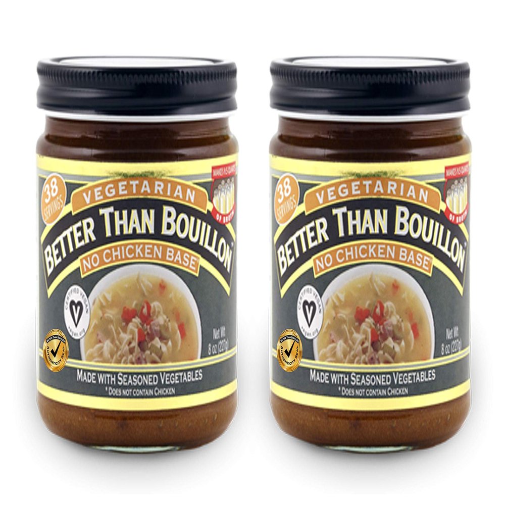 Better Than Bouillon Vegetarian No Chicken Base Bouillon 8 oz (2 Pack) in a PrimeTime Direct Sealed Bag