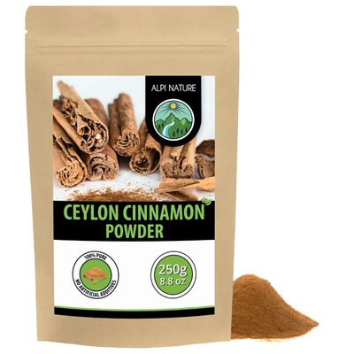 Alpi Nature Ceylon Cinnamon Powder 250g 8.8 oz, Ground Cinnamon Sticks for Baking and Cooking