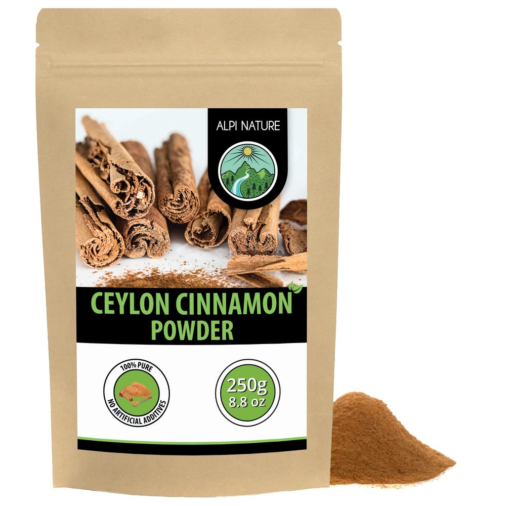 Alpi Nature Ceylon Cinnamon Powder 250g 8.8 oz, Ground Cinnamon Sticks for Baking and Cooking